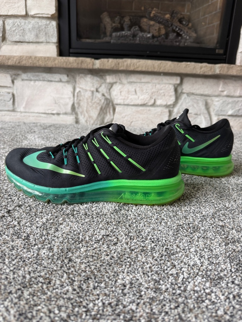 Nike Men’s Air Max 2016 Black, Green, Turquoise Athletic Shoes